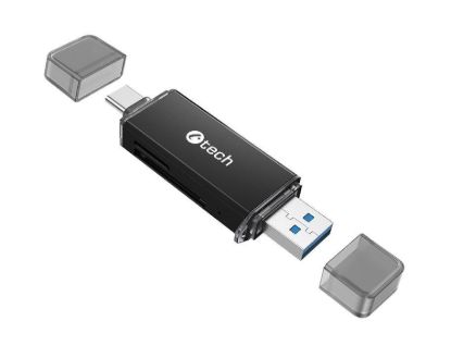 Obrázek C- TECH čtečka karet UCR- 02- AL, USB 3.0 TYPE A/ TYPE C, SD/ micro SD