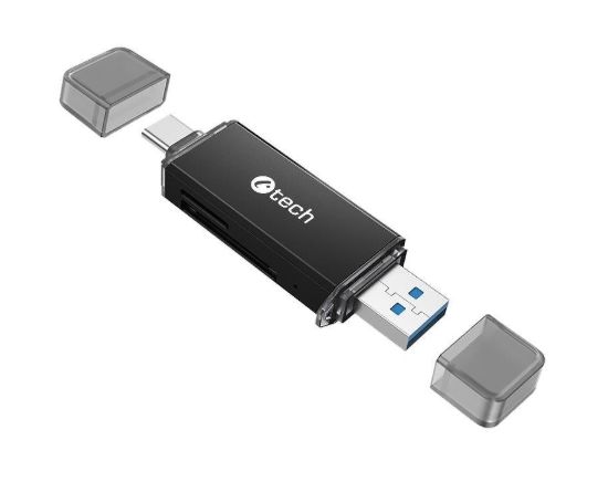 Obrázek C- TECH čtečka karet UCR- 02- AL, USB 3.0 TYPE A/ TYPE C, SD/ micro SD