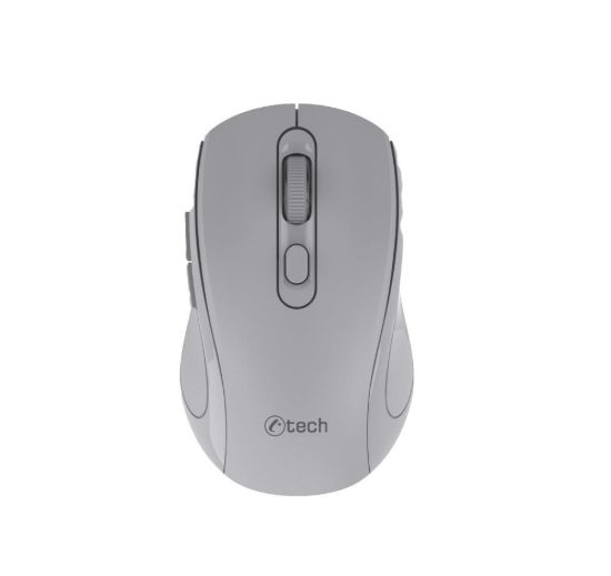 Obrázek C- TECH myš Dual mode WLM- 12GR, bezdrátová, 1600DPI, 6 tlačítek, šedá, USB nano receiver
