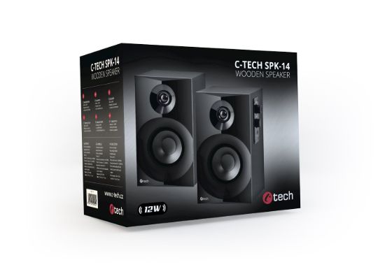 Obrázek C- TECH repro SPK- 14, 2.0, dřevěné, černé