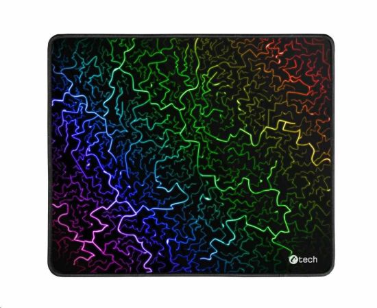 Obrázek C- TECH Herní podložka pod myš ANTHEA ARC, barevná, pro gaming, 320x270x4mm, obšité okraje