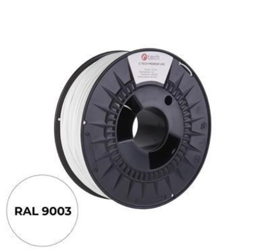 Obrázek C- TECH Tisková struna (filament) PREMIUM LINE, ASA, dopravní bílá, RAL9003, 1, 75mm, 1kg