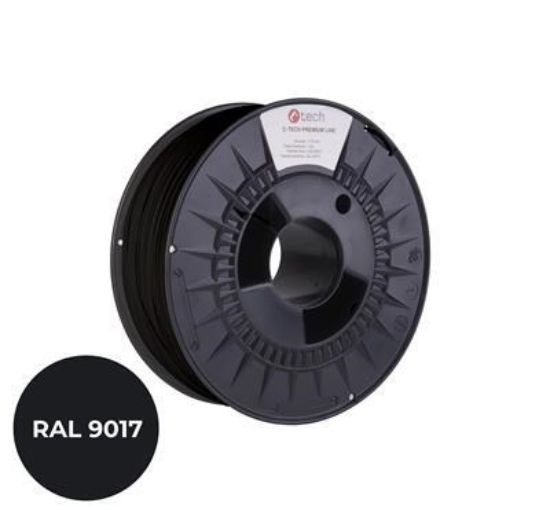 Obrázek C- TECH Tisková struna (filament) PREMIUM LINE, ASA, dopravní černá, RAL9017, 1, 75mm, 1kg
