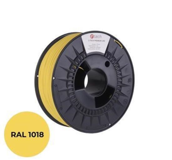Obrázek C- TECH Tisková struna (filament) PREMIUM LINE, PLA, zinková žlutá, RAL1018, 1, 75mm, 1kg