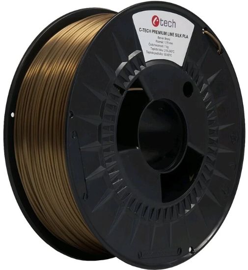 Obrázek C- TECH Tisková struna (filament) PREMIUM LINE, Silk PLA, bronz, 1, 75mm, 1kg
