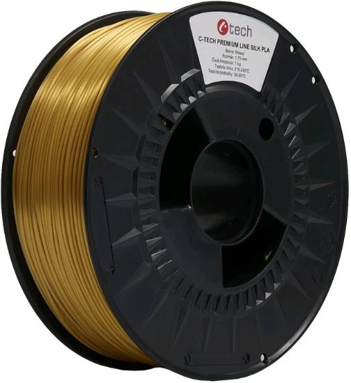 Obrázek C- TECH Tisková struna (filament) PREMIUM LINE, Silk PLA, mosaz, 1, 75mm, 1kg