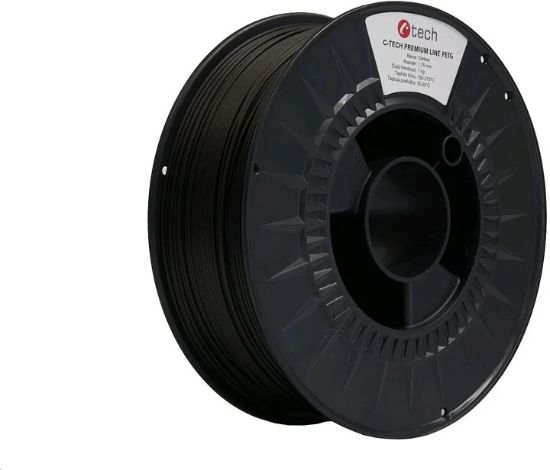 Obrázek C- TECH Tisková struna (filament) PREMIUM LINE, PETG, carbon, 1, 75mm, 1kg