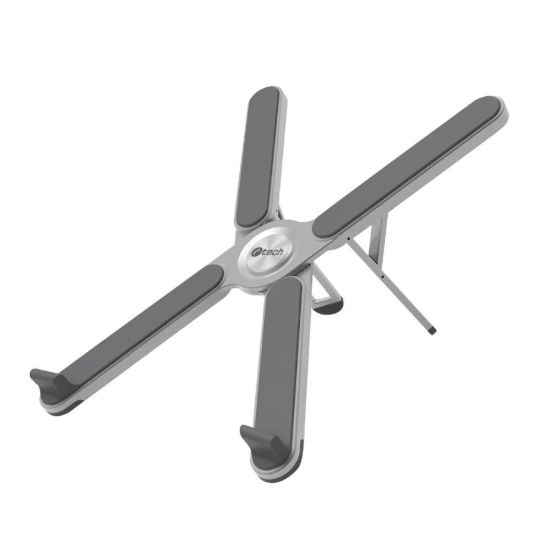 Obrázek C- TECH Stojan na notebook Quallis NTS- 100, do 15, 6", nastavitelný, hliníkový