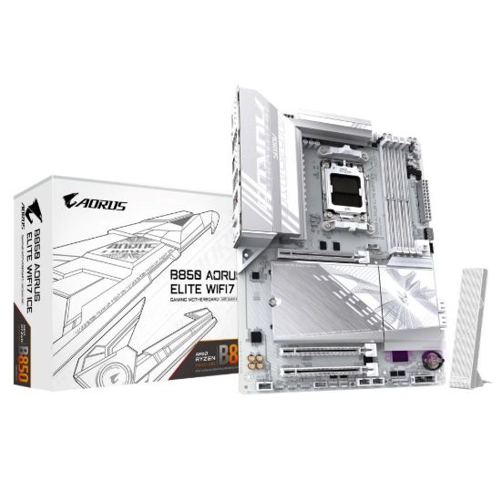 Obrázek GIGABYTE MB Sc AM5 B850 A ELITE WF7 ICE, AMD B850, 4xDDR5, 1xDP, WiFi, ATX
