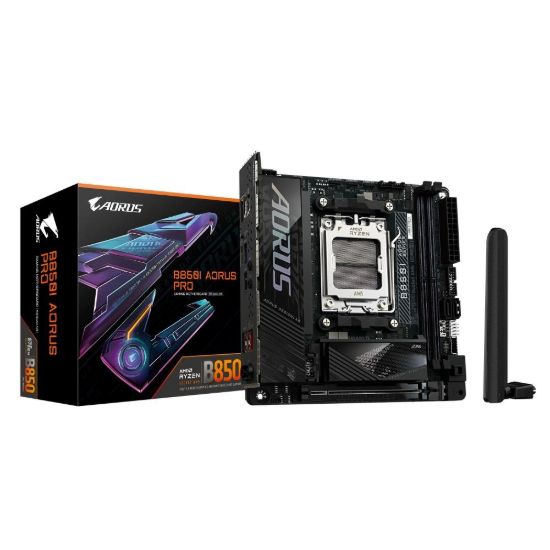 Obrázek GIGABYTE MB Sc AM5 B850I AORUS PRO, AMD B850, 2xDDR5, 1xHDMI, WiFi, Mini- ITX