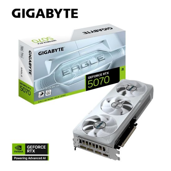 Obrázek GIGABYTE VGA NVIDIA GeForce RTX 5070 EAGLE OC ICE 12G, 12G GDDR7, 3xDP, 1xHDMI