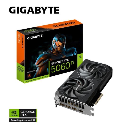 Obrázek GIGABYTE VGA NVIDIA GeForce RTX 5060 Ti WINDFORCE 16G, 16G GDDR7, 3xDP, 1xHDMI