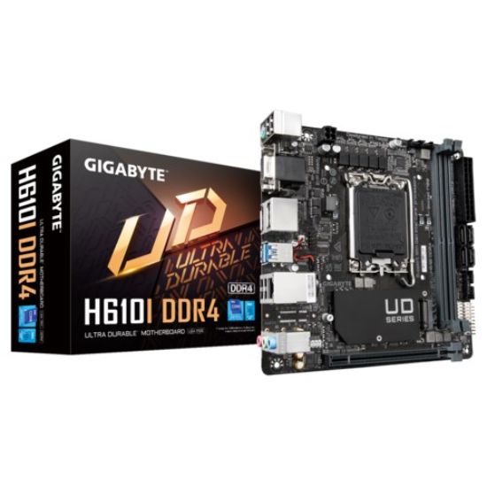 Obrázek GIGABYTE MB Sc LGA1700 H610I DDR4, Intel H610, 2xDDR4, 2xDP, 1xHDMI, 1xVGA, mini- ITX