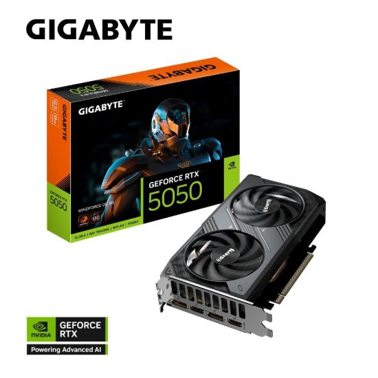 Obrázek GIGABYTE VGA NVIDIA GeForce RTX 5050 WINDFORCE OC 8G, 8G GDDR6, 2xDP, 2xHDMI