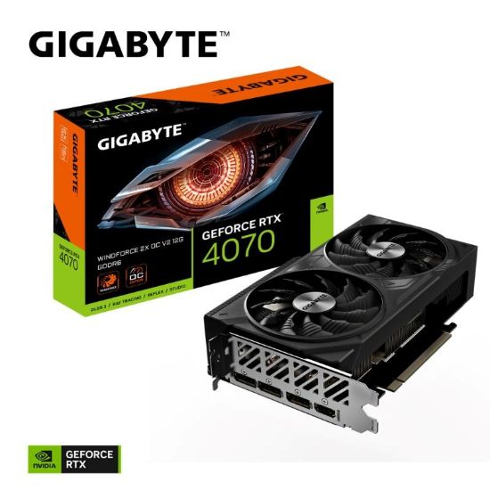 Obrázek GIGABYTE VGA NVIDIA GeForce RTX 4070 WINDFORCE OC 12G V2, 12GB GDDR6, 3xDP, 1xHDMI