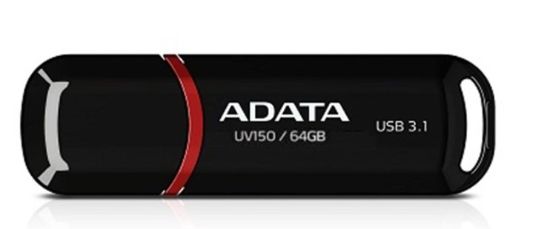 Obrázek ADATA Flash Disk 64GB UV150, USB 3.1 Dash Drive (R: 90/ W: 20 MB/ s) černá