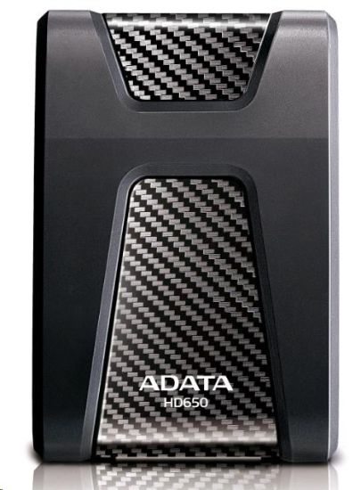 Obrázek ADATA Externí HDD 2TB 2, 5" USB 3.1 DashDrive Durable HD650, černý (gumový, nárazu odolný)