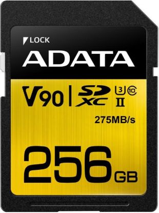 Obrázek ADATA SDXC karta 256GB Premier One UHS- II U3 Class 10 (R: 275/ W: 155 MB/ s)