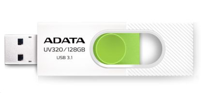 Obrázek ADATA Flash Disk 128GB UV320, USB 3.1 Dash Drive, bílá/ zelená
