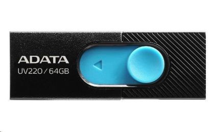 Obrázek ADATA Flash Disk 64GB UV220, USB 2.0 Dash Drive, černá/ modrá