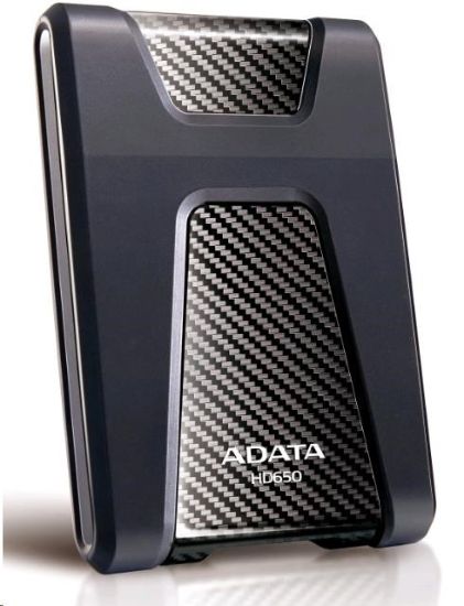 Obrázek ADATA Externí HDD 1TB USB 3.1 DashDrive Durable HD650, černý (gumový, nárazu odolný)