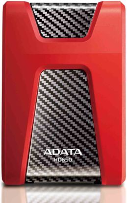 Obrázek ADATA Externí HDD 1TB USB 3.1 DashDrive Durable HD650, červený (gumový, nárazu odolný)