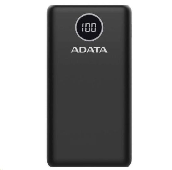 Obrázek ADATA PowerBank P20000QCD - externí baterie pro mobil/ tablet 20000mAh, 2, 1A, černá (74Wh)