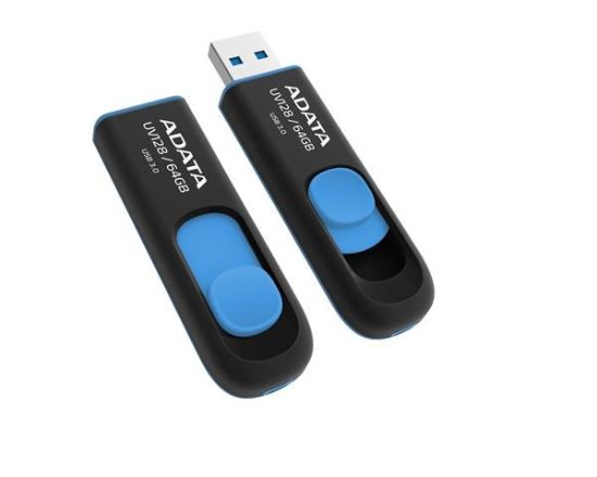 Obrázek ADATA Flash Disk 256GB UV128, USB 3.1 Dash Drive (R: 90/ W: 40 MB/ s) černá/ modrá
