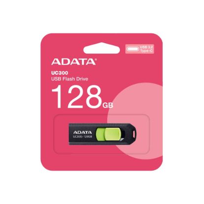 Obrázek ADATA Flash Disk 128GB UC300, USB- C 3.2, černo- zelená