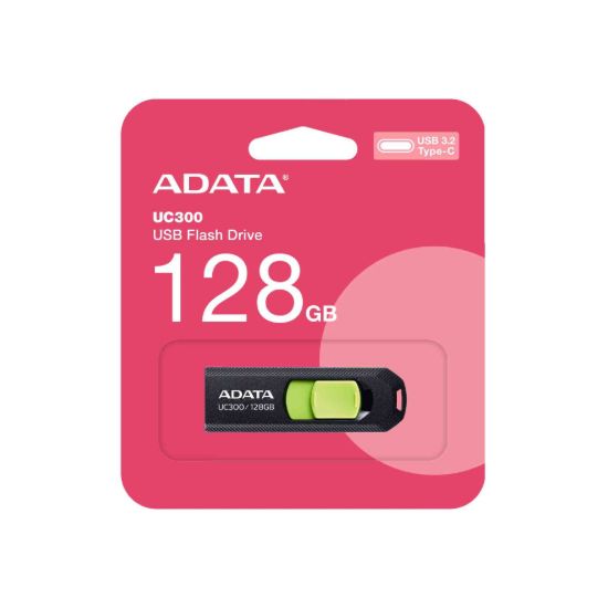 Obrázek ADATA Flash Disk 128GB UC300, USB- C 3.2, černo- zelená