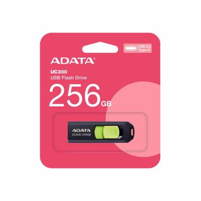 Obrázek ADATA Flash Disk 256GB UC300, USB- C 3.2, černo- zelená