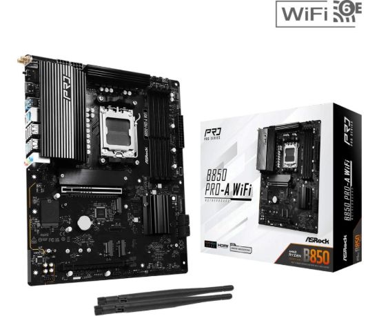 Obrázek ASRock MB Sc AM5 B850 Pro- A WiFi, AMD B850, 4xDDR5, 1xUSB- C, 1xHDMI, WiFi, ATX