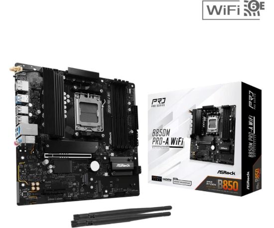 Obrázek ASRock MB Sc AM5 B850M PRO- A WIFI, AMD B850, 4xDDR5, 1xDP, 1xHDMI, WiFi, mATX
