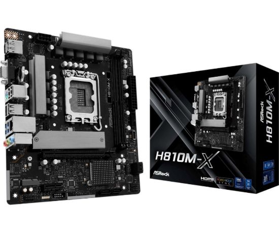 Obrázek ASRock MB Sc LGA1851 H810M- X, Intel H810, 2xDDR5, 1xDP, 1xHDMI, 1xVGA, mATX