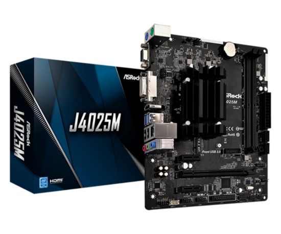 Obrázek ASRock MB Intel procesor J4025M, 2xDDR4, HDMI, VGA, DVI- D, mATX