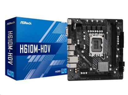 Obrázek ASRock MB Sc LGA1700 H610M- HDV, Intel H610, 2xDDR4, 1xDP, 1xHDMI, 1xVGA, mATX