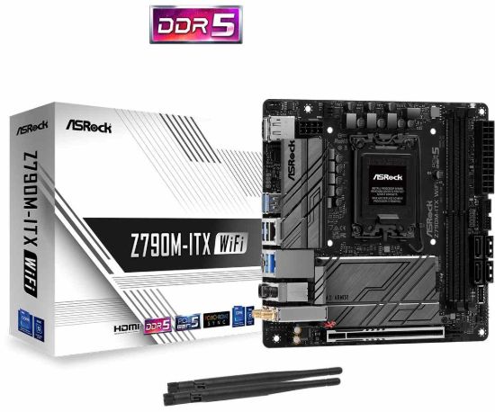 Obrázek ASRock MB Sc LGA1700 Z790M- ITX WIFI, Intel Z790, 2xDDR5, 1xDP, 1xHDMI, WI- FI, mini- ITX