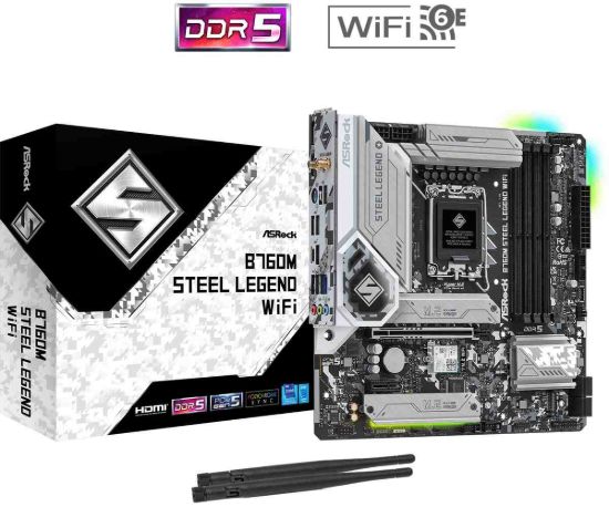 Obrázek ASRock MB Sc LGA1700 B760M STEEL LEGEND WIFI, Intel B760, 4xDDR5, 1xDP, 1xHDMI, WI- FI, mATX