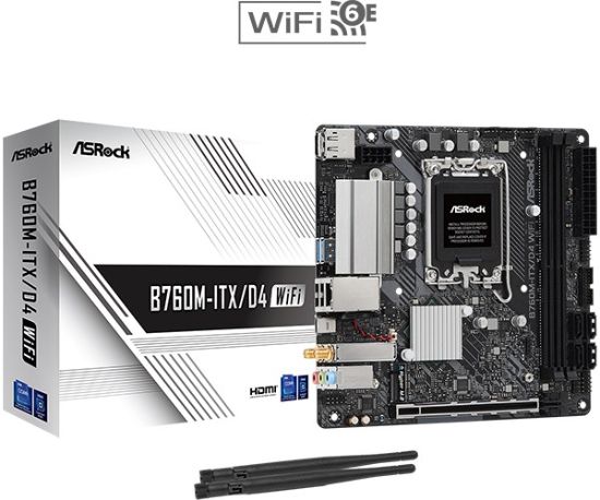 Obrázek ASRock MB Sc LGA1700 B760M- ITX/ D4 WiFi, Intel B760, 2xDDR4, 1xDP, 1xHDMI, mini- ITX