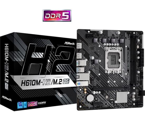 Obrázek ASRock MB Sc LGA1700 H610M- H2/ M.2 D5, Intel H610, 2xDDR5, 2xHDMI, mATX