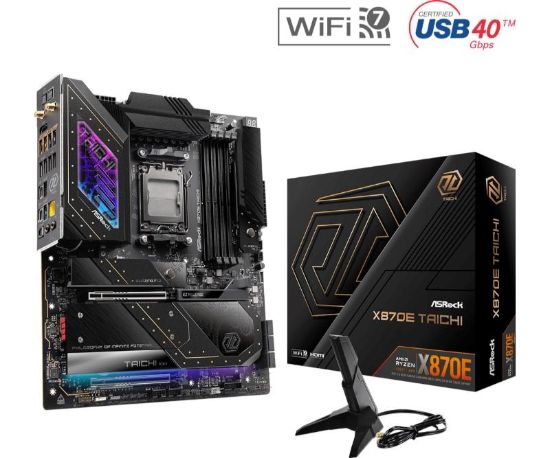Obrázek ASRock MB Sc AM5 X870E TAICHI, AMD X870, 4xDDR5, 1xHDMI, 2xThunderbolt, WI- FI