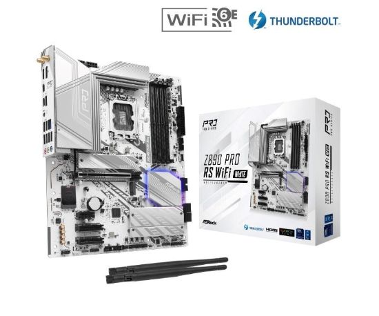 Obrázek ASRock MB Sc LGA1851 Z890 PRO RS WIFI WHITE, Intel Z890, 4xDDR5, 1xHDMI, WI- FI