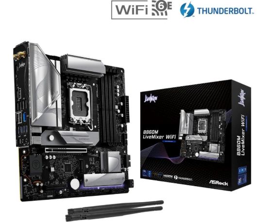 Obrázek ASRock MB Sc LGA1851 B860M LiveMixer WiFi, Intel B860, 4xDDR5, 1xThunderbolt, 1xHDMI, WiFi, mATX
