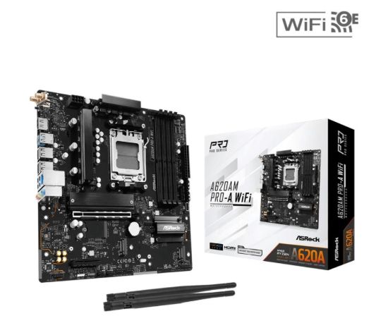 Obrázek ASRock MB Sc AM5 A620AM PRO- A WIFI, AMD A620A, 4xDDR5, 1xHDMI, WIFI