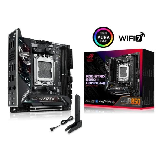 Obrázek ASUS MB Sc AM5 ROG STRIX B850- I GAMING WIFI, AMD B850, 2xDDR5, 1xThunderbolt, 1xHDMI, WiFi, Mini- ITX