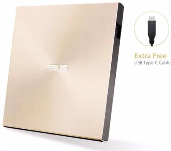 Obrázek ASUS DVD ZenDrive SDRW- 08U9M- U GOLD, External Slim DVD- RW, USB Type- C/ Type- A, M- DISC