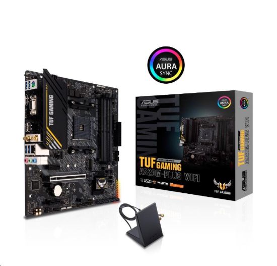 Obrázek ASUS MB Sc AM4 TUF GAMING A520M- PLUS WIFI, AMD A520, 4xDDR4, 1xDP, 1xHDMI, VGA, WI- FI, mATX
