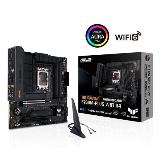 Obrázek ASUS MB Sc LGA1700 TUF GAMING B760M- PLUS WIFI D4, Intel B760, 4xDDR4, 1xDP, 1xHDMI, WI- FI, mATX
