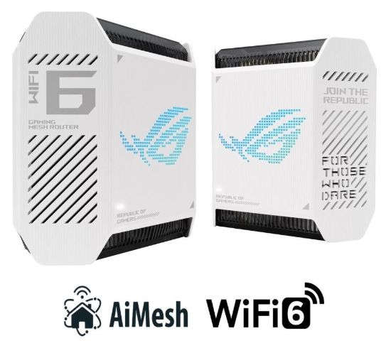 Obrázek ASUS GT6 2- pack white Wireless AX10000 ROG Rapture Wifi 6 Tri- band Gaming Mesh System