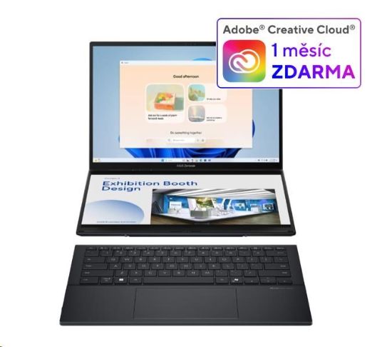 Obrázek ASUS NTB Zenbook Duo (UX8406CA- OLED067X), Ultra 7 255H, 14" 3K, 32GB, 1TB SSD, Intel Arc, W11 Pro, Inkwell Gray